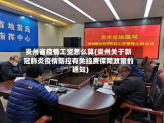 贵州省疫情工资怎么算(贵州关于新冠肺炎疫情防控有关经费保障政策的通知)