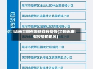 近来全国有哪些省有疫情(全国近来有疫情的地区)