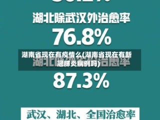湖南省现在有疫情么(湖南省现在有新冠肺炎病例吗)