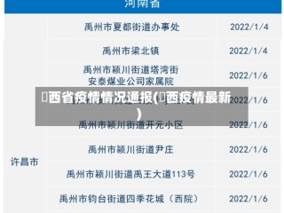 冮西省疫情情况通报(冮西疫情最新)