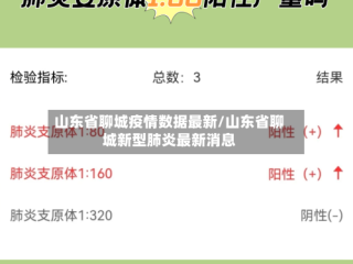 山东省聊城疫情数据最新/山东省聊城新型肺炎最新消息