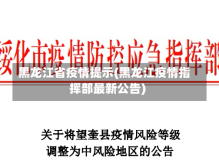 黑龙江省疫情提示(黑龙江疫情指挥部最新公告)