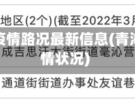 青海省疫情路况最新信息(青海省疫情状况)