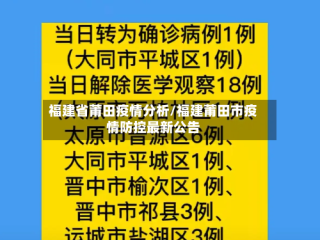 福建省莆田疫情分析/福建莆田市疫情防控最新公告