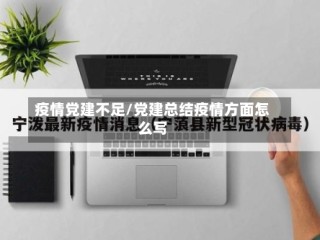 疫情党建不足/党建总结疫情方面怎么写