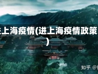 进上海疫情(进上海疫情政策)