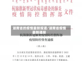 湖南省的疫情最新报道/湖南省疫情最新通报