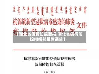 【湖北省疫情防控通报,湖北省疫情防控指挥部最新通告】