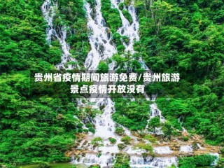 贵州省疫情期间旅游免费/贵州旅游景点疫情开放没有