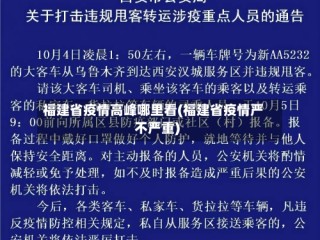福建省疫情高峰哪里看(福建省疫情严不严重)