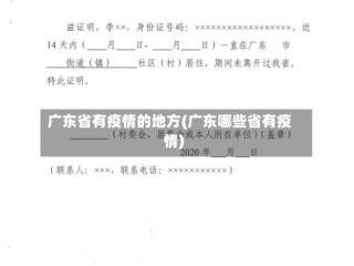 广东省有疫情的地方(广东哪些省有疫情)