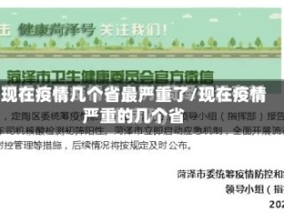 现在疫情几个省最严重了/现在疫情严重的几个省