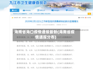 海南省海口疫情通报最新(海南省疫情通报分布)