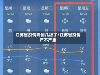 江苏省疫情降到几级了/江苏省疫情严不严重