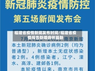 福建省疫情新闻发布时间/福建省疫情报告新增病例最新