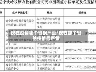 现在疫情哪个省很严重/现在那个省的疫情最严重