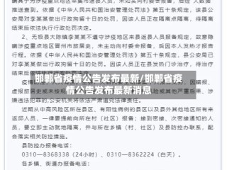 邯郸省疫情公告发布最新/邯郸省疫情公告发布最新消息