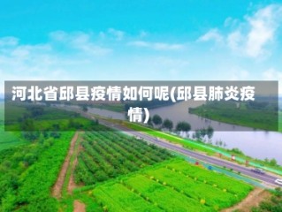 河北省邱县疫情如何呢(邱县肺炎疫情)