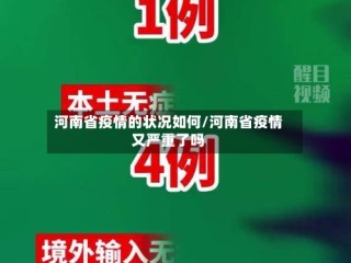 河南省疫情的状况如何/河南省疫情又严重了吗