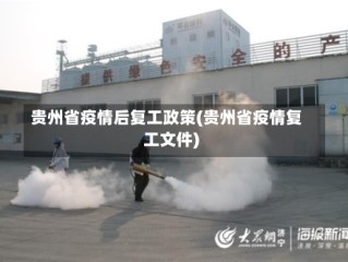 贵州省疫情后复工政策(贵州省疫情复工文件)
