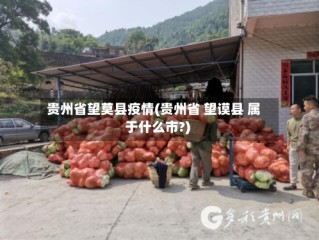 贵州省望莫县疫情(贵州省 望谟县 属于什么市?)