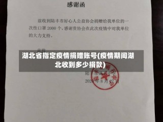 湖北省指定疫情捐赠账号(疫情期间湖北收到多少捐款)