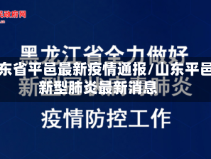 山东省平邑最新疫情通报/山东平邑新型肺炎最新消息