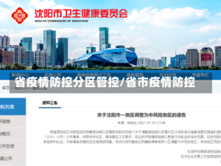 省疫情防控分区管控/省市疫情防控