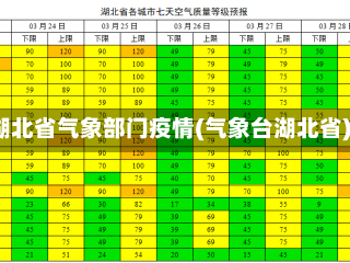 湖北省气象部门疫情(气象台湖北省)