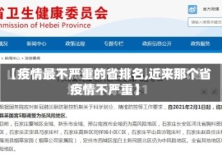 【疫情最不严重的省排名,近来那个省疫情不严重】