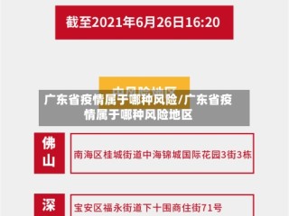 广东省疫情属于哪种风险/广东省疫情属于哪种风险地区