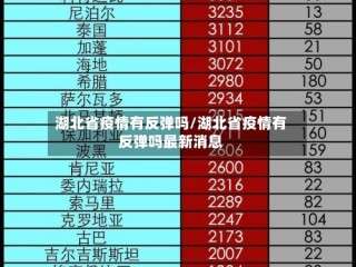 湖北省疫情有反弹吗/湖北省疫情有反弹吗最新消息