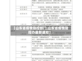 【山东省疫情防控部门,山东省疫情防控办最新通知】
