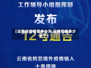 【云南省疫情零多少天,云南疫情多少天了】