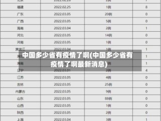 中国多少省有疫情了啊(中国多少省有疫情了啊最新消息)