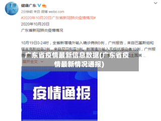 广东省疫情最新信息数据(广东省疫情最新情况通报)