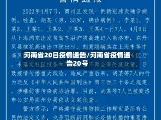 河南省20日疫情通告/河南省疫情通告20号