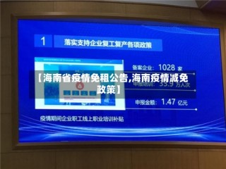 【海南省疫情免租公告,海南疫情减免政策】