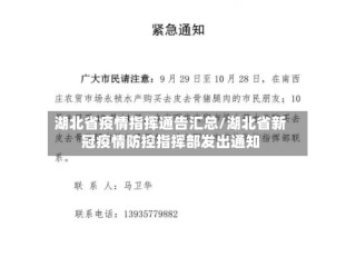 湖北省疫情指挥通告汇总/湖北省新冠疫情防控指挥部发出通知