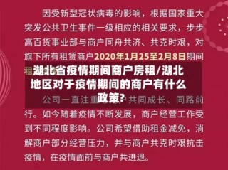 湖北省疫情期间商户房租/湖北地区对于疫情期间的商户有什么政策?
