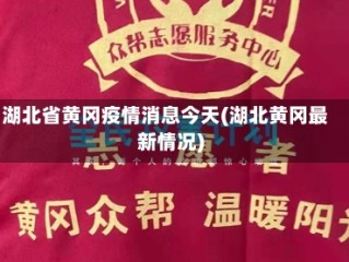 湖北省黄冈疫情消息今天(湖北黄冈最新情况)