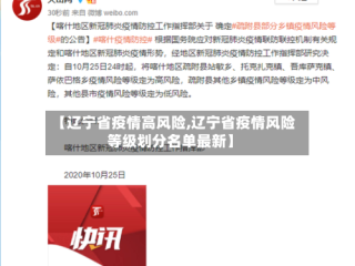【辽宁省疫情高风险,辽宁省疫情风险等级划分名单最新】