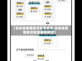 【吉林省疫情救济政策最新,吉林省疫情救济政策最新规定】