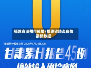 福建省湖州市疫情/福建省肺炎疫情最新数据