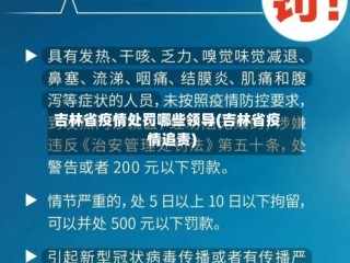 吉林省疫情处罚哪些领导(吉林省疫情追责)