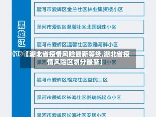 【湖北省疫情风险最新等级,湖北省疫情风险区划分最新】