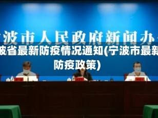 宁波省最新防疫情况通知(宁波市最新防疫政策)