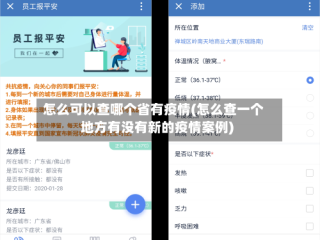 怎么可以查哪个省有疫情(怎么查一个地方有没有新的疫情案例)