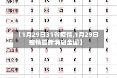 【1月29日31省疫情,1月29日疫情最新消息全国】