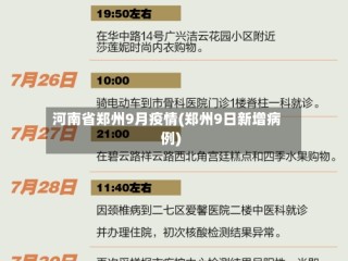 河南省郑州9月疫情(郑州9日新增病例)